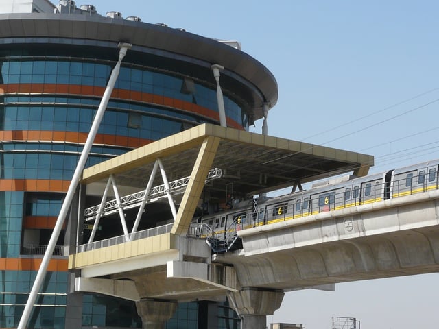 HUDA City Centre metro station on the Yellow Line of Delhi Metro