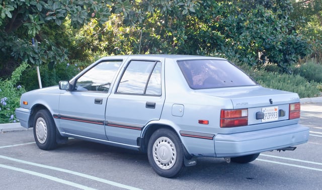 1989 Hyundai Excel 4-door sedan (USA)