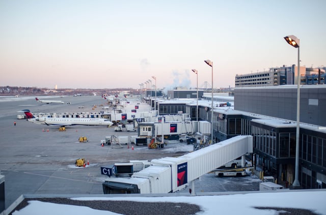 Delta Airlines jets parked at Concourse C