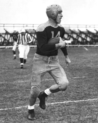 Don Hutson with the Packers; his jersey number was the first retired by the Packers (1951)