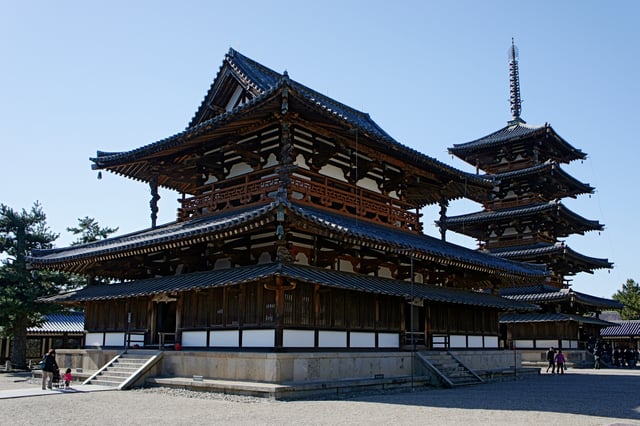 Buddhist temple of Horyu-ji is the oldest wooden structure in the world. It was commissioned by Prince Shotoku and represents the beginning of Buddhism in Japan.