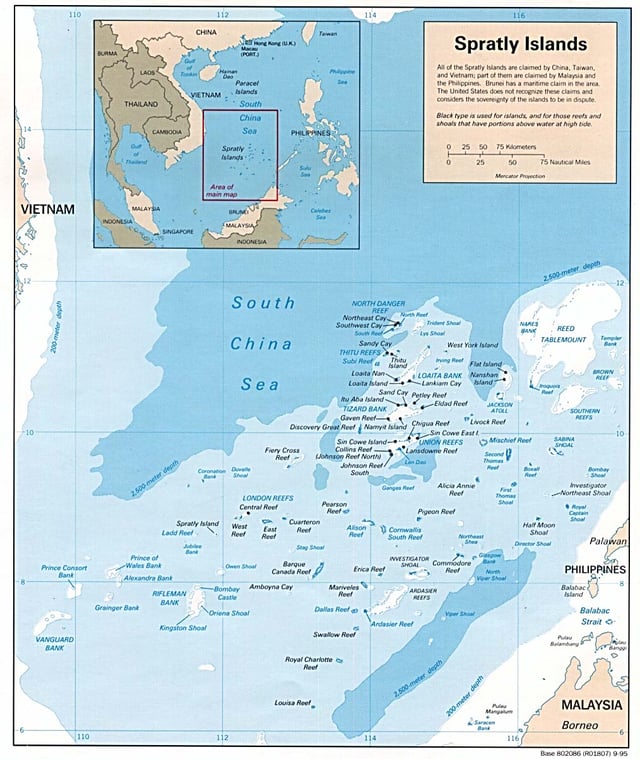 A geographic map of Spratlys