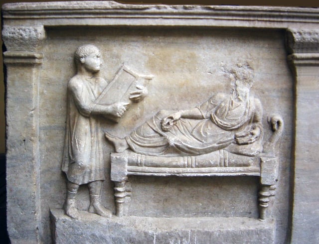 Detail from the sarcophagus of Roman lawyer Valerius Petronianus 315–320 AD. Picture by Giovanni Dall'Orto.