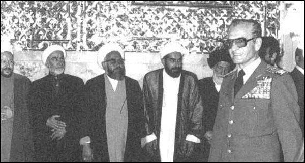 The Shah of Iran meets the clergy.