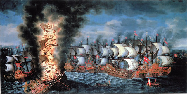 The Battle of Öland during the Scanian War, between an allied Dano-Norwegian-Dutch fleet and the Swedish navy, 1 June 1676
