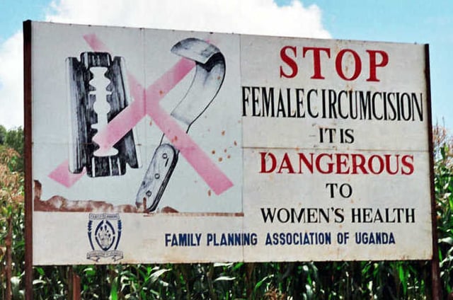 Road sign near Kapchorwa, Uganda, 2004