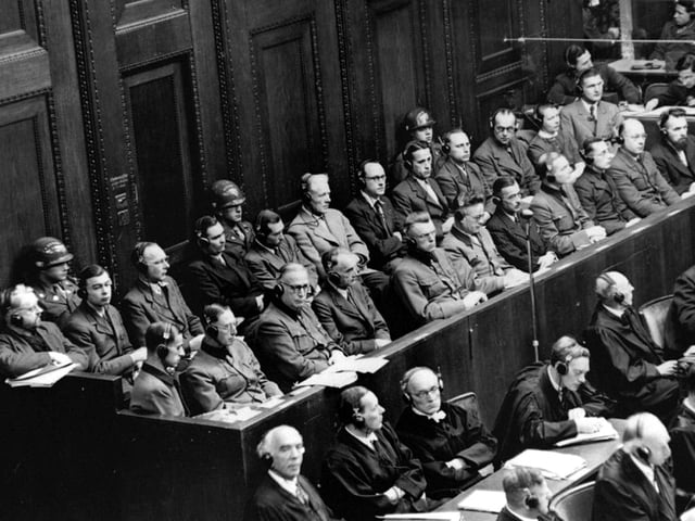 The 23 defendants during the Doctors' trial, Nuremberg, 9 December 1946 – 20 August 1947