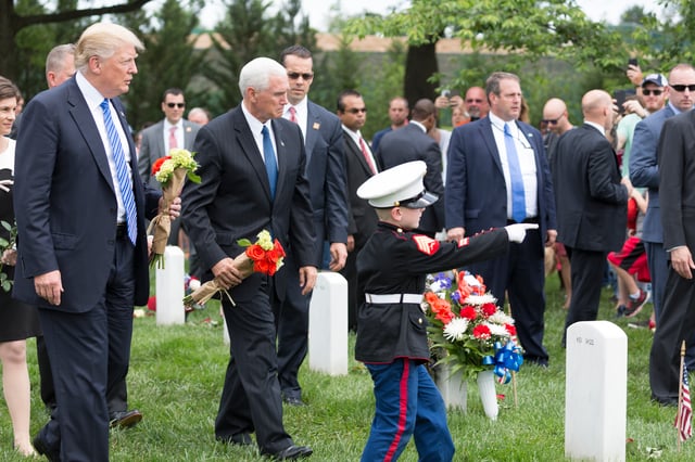 President Donald Trump and Vice President Mike Pence participate in a Memorial Day Ceremony (2017)