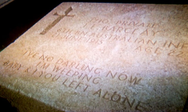 Gallipoli campaign epitaph at Lone Pine Cemetery