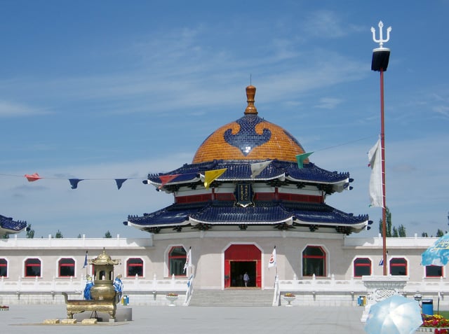 The Genghis Khan Mausoleum in the town of Ejin Horo Banner, Inner Mongolia, China