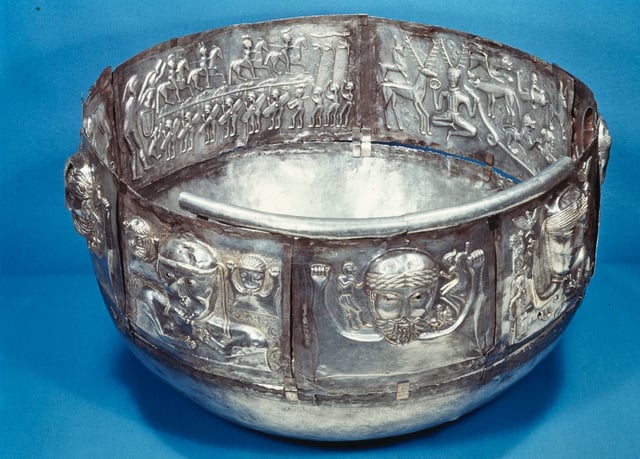 The silver Gundestrup Cauldron, with what some scholars interpret as Celtic depictions, exemplifies the trade relations of the period.