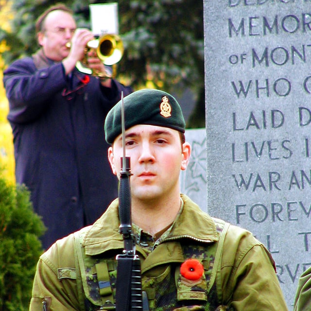 A Remembrance Day ceremony in Montreal West