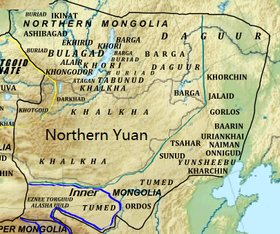 The Northern Yuan at its greatest extent.