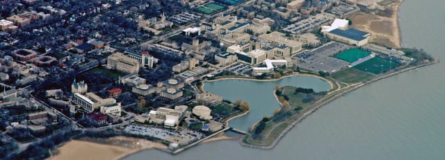 Northwestern's Evanston campus is located on Lake Michigan.