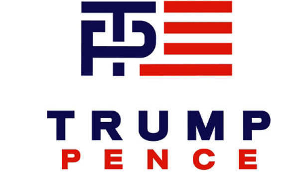 Initial updated Trump campaign logo reflecting the adoption of Mike Pence as Donald Trump's vice-presidential candidate, but later replaced