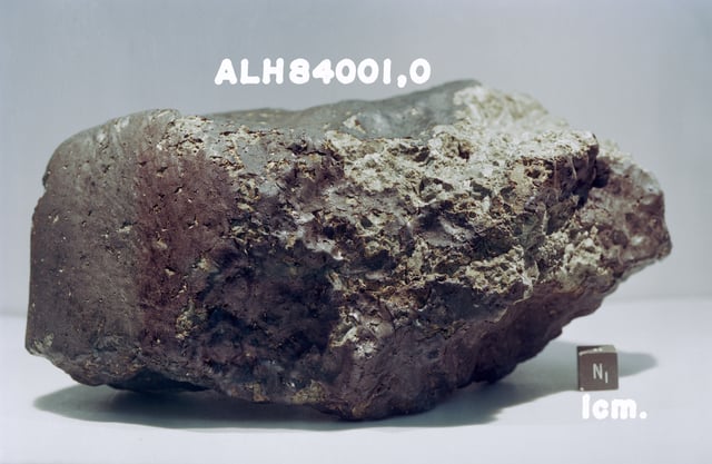 Antarctic meteorite, named ALH84001, from Mars