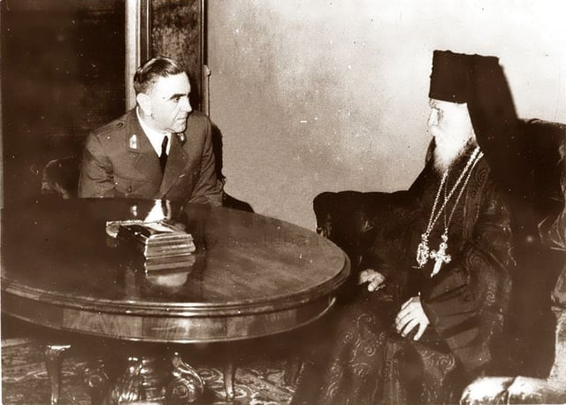 Pavelić with Archbishop Germogen of the Croatian Orthodox Church (1942)