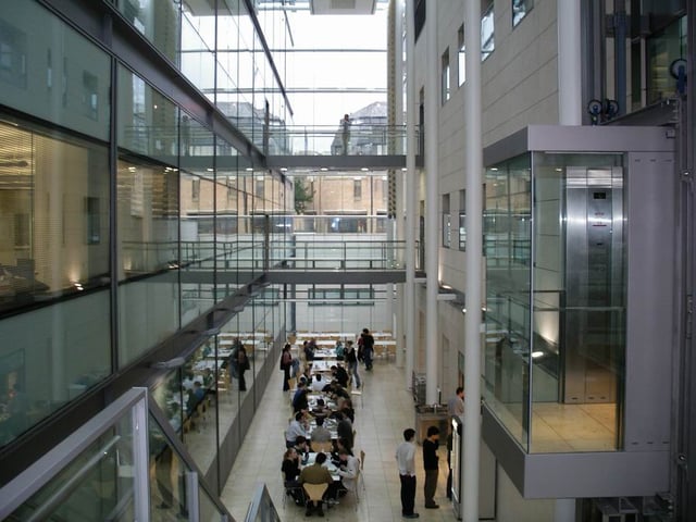 Atrium of the Chemistry Research Laboratory, where the university has invested heavily in new facilities in recent years
