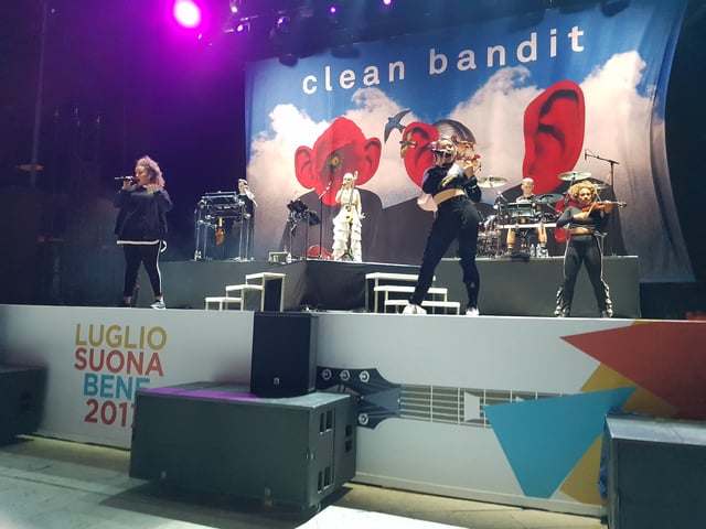 Clean Bandit on stage in Rome on 28 June 2017.