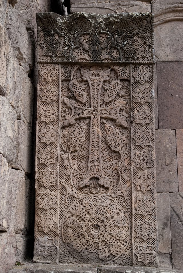 The famous Khachkar at Goshavank, carved in 1291 by the artist Poghos.