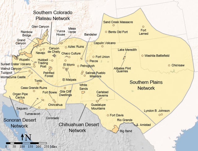 Map of the Southwestern United States as defined by the Learning Center of the American Southwest