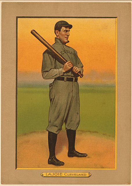Nap Lajoie on a 1911 baseball card
