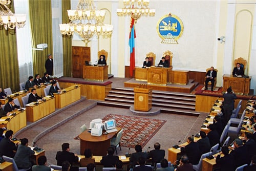 State Great Khural chamber in session