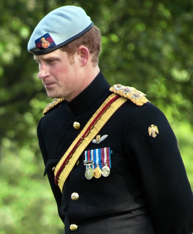 The prince wearing his medals, 2013