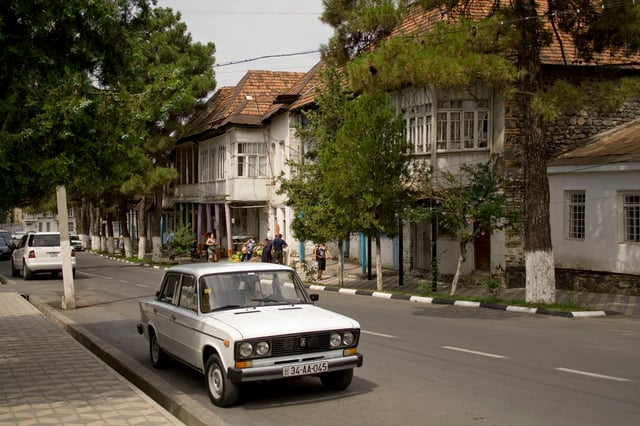 A main street in Qakh.