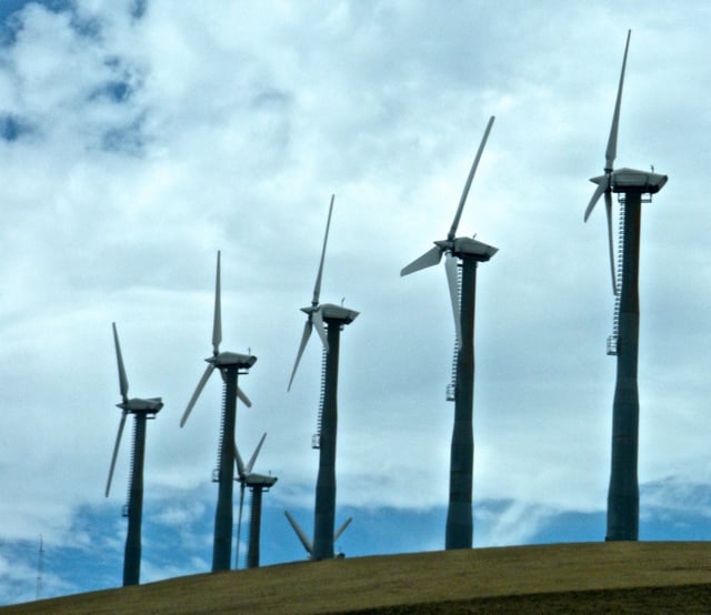 Wind turbines, part of the Altamont Pass Wind Farm near Livermore