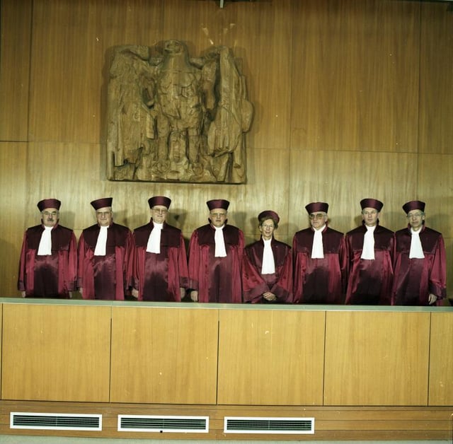 Judges of the Bundesverfassungsgericht (Federal Constitutional Court) in Karlsruhe in 1989