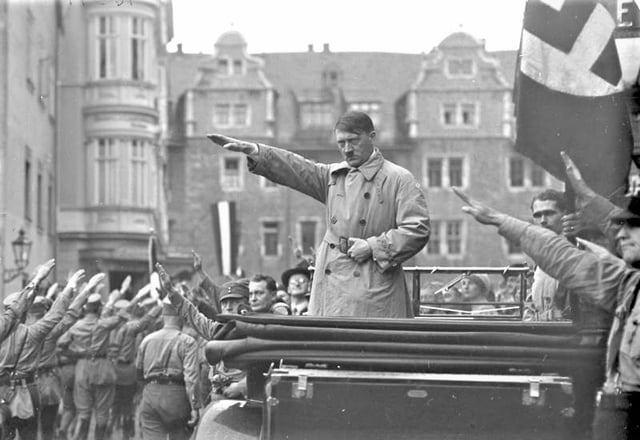Adolf Hitler and Rudolf Hess in Weimar in 1930