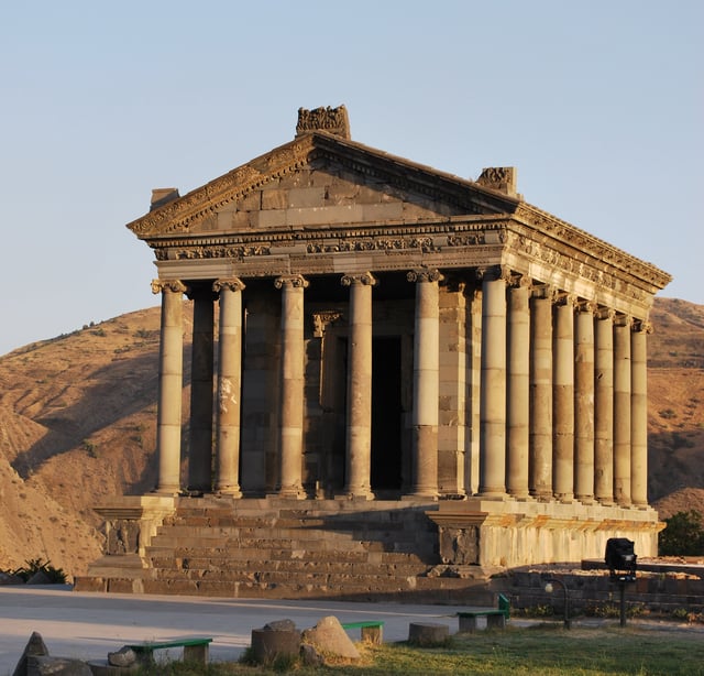 The pagan Garni Temple, probably built in the first century, is the only "Greco-Roman colonnaded building" in the post-Soviet states.