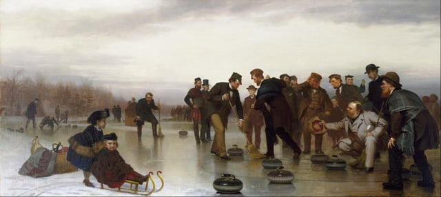 Curling;—a Scottish Game, at Central Park (1862) by John George Brown