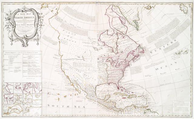 "A new map of North America" – produced following the Treaty of Paris