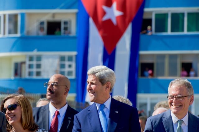 Kerry was the first U.S. secretary of state to visit Cuba since 1945
