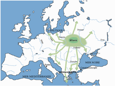 Migration of early Slavs in Europe between the 5th–10th centuries AD