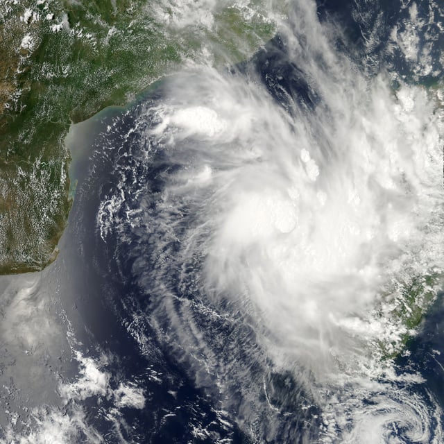 Satellite image of Tropical Depression 7 nearing western Madagascar