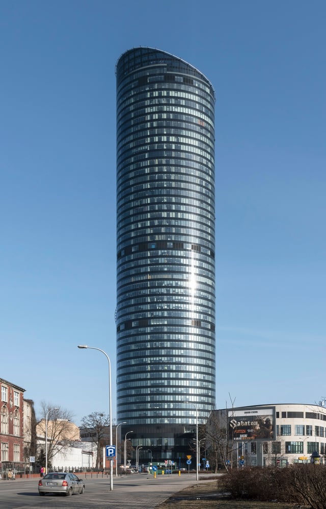 Sky Tower is the tallest building in Poland, which offers office, commercial, residential and recreational space