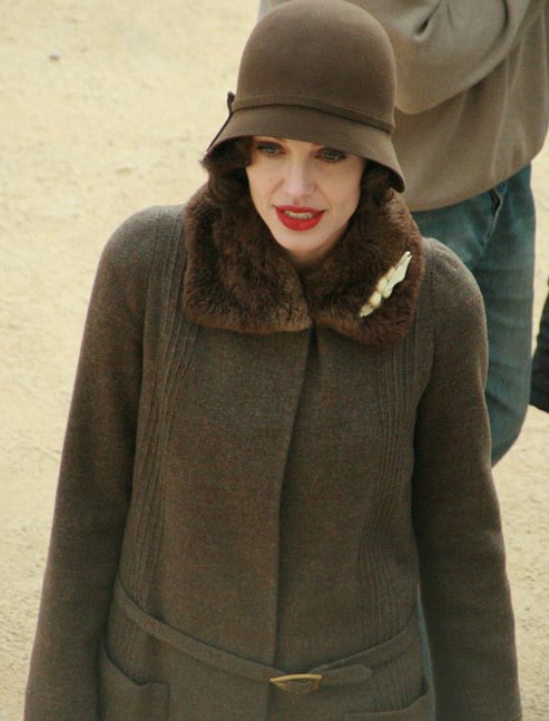 Jolie in character as Christine Collins on the set of Changeling in October 2007