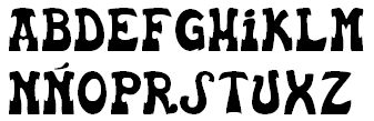 The letters of the alphabet in a Basque style font.