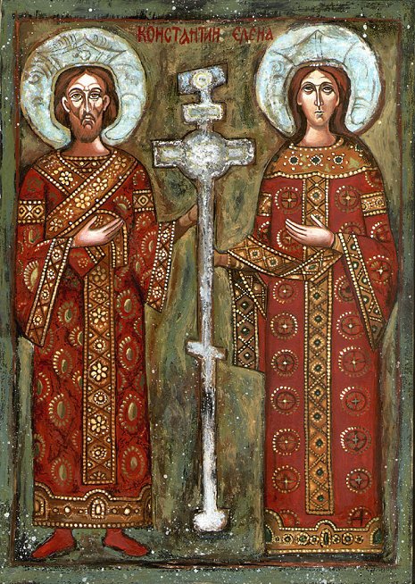 Orthodox Bulgarian icon of Saint Constantine and Saint Helena