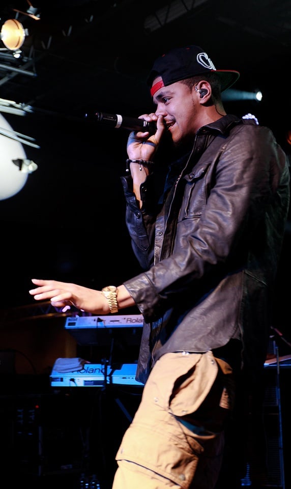 Cole performing in Toronto during Cole World... World Tour in 2011