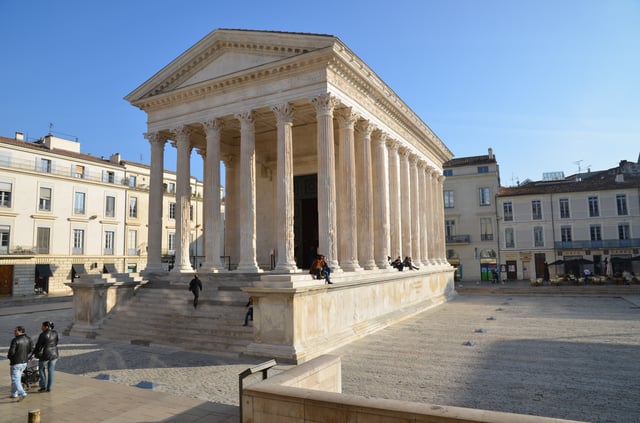 The Maison Carrée was a temple of the Gallo-Roman city of Nemausus (present-day Nîmes) and is one of the best-preserved vestiges of the Roman Empire.