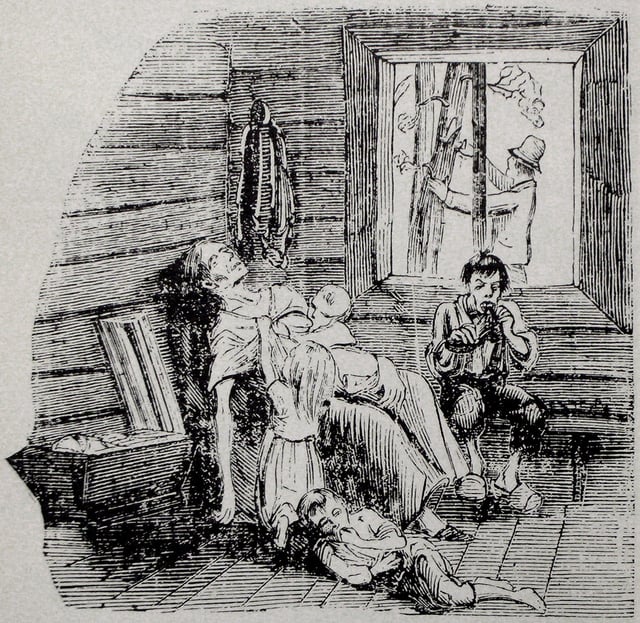 Illustration of starvation in northern Sweden, Famine of 1866–1868