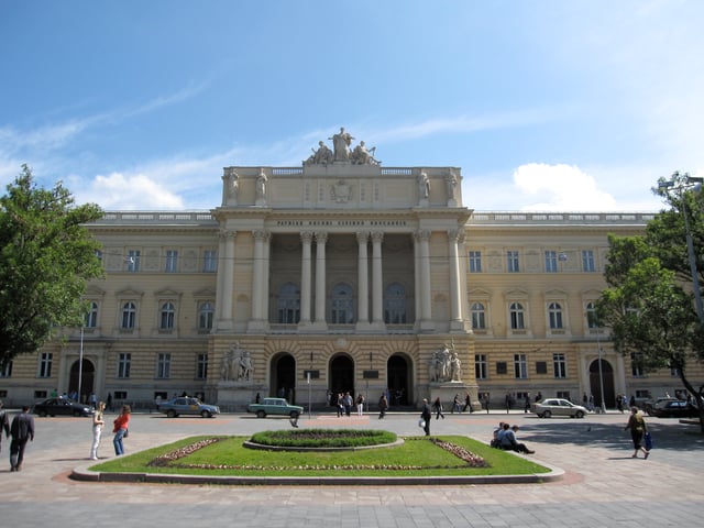 The front façade of the Lviv University, the oldest university in Ukraine