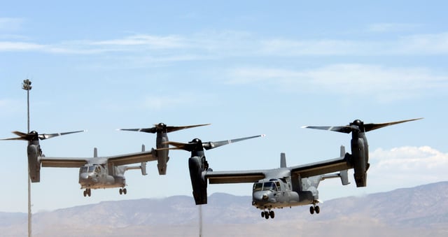 Two USAF CV-22s landing at Holloman AFB, New Mexico in 2006