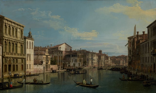 The Grand Canal in Venice from Palazzo Flangini to Campo San Marcuola , Canaletto, about 1738. The J. Paul Getty Museum, Los Angeles.