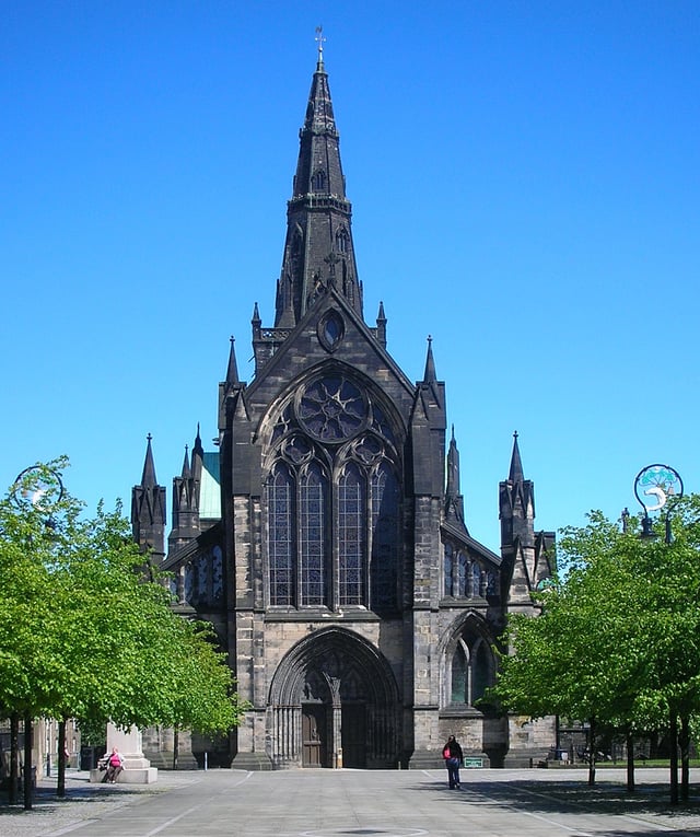 Glasgow Cathedral marks the site where Saint Mungo built his church and established Glasgow.