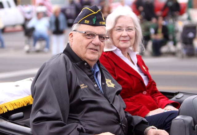 Arpaio and his wife, Ava, at the 2011 Veterans Day parade in Phoenix, Arizona